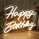Popxstar Happy Birthday Led Neon Sign for Birthday Party Decor Oh Baby Neon Light Lets Party Home Hanging Decor