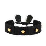 popxstar Hand Woven Bracelets Adjustable Studded Stars Bracelet Fashion Jewelry Gifts