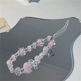 Popxstar Ins Style Sweet And Cute Versatile Mobile Phone Chain Star Mobile Phone Pendant Pink CCD Pendant Bow Camera Pendant