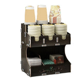 Multi-Cell Disposable Paper Cup Storage Shelf Space Saving Large Capacity Paper Cup Dispenser Durable Cup Straw Storage Rack