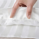 Popxstar  Imitation Silk Satin Stripes Pillowcase Queen High-quality Jacquard King Size Pillow Cover Home Pillow Cases Envelope Closure