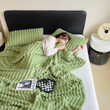 Popxstar New Imitation Rabbit Plush Warm Blanket Set or Only Blankets for Autumn Winter Soft Fluffy Warmth Lounger Sofa Throw Blankets