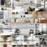 Popxstar  41 Styles Baseboard Stickers Waterproof Peel & Stick Waistline Wall Sticker Floor Border Sticker For Kitchen Bathroom 10x200cm