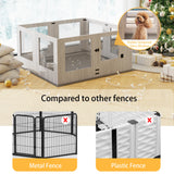 8 Panels Tempered Glass Dog Puppies Playpen for Indoor Pet Whelping Pen Exercise Fence Box Cage with Waterproof Fertility Pad