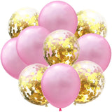 Popxstar  10pcs/lot Red Pink Gold Confetti Latex Balloons Birthday Party ation Kids Adult Metallic Balloon Helium Ball Wedding party Decor
