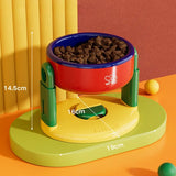 Popxstar  Suction Cup Pet Bowl Adjustable Cat Dog Protection Cervical Spine Water Bowl Slanted Mouth High Foot Food Container Anti Knock