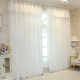 1pc Romantic white color Double Layer blackout Curtains with Sheer,Blocks UV,Heat Insulating , for Living Room, Bedroom