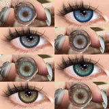Popxstar 1 Day Colored Contact Lenses for Eyes 55% Wt Daily Disposable Lenses with Degree Blue Eye Color Lenses Green Lenses