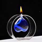 Popxstar  Creative Transparent Glass Love Oil Lamp Room Decoration Table Lamp Wedding Desktop Decoration Candle Holder Smoke Free Oil Lamp
