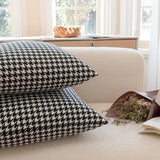 Popxstar Classic Black and White Houndstooth Pillow Cover for Home Chic Square Weave Houndstooth Cushion Cover for Modern Home Décor