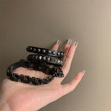 Popxstar Punk Cool Bracelet For Women Trend PU Leather Gothic Bracelet Hip Hop  Female Jewelry Sweet Accessories