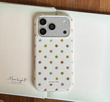 Popxstar  Luxury Colorful Polka Dot Glitter Glacial Pattern Phone Case for IPhone 17 Pro Max 16 14 15 Pro Max 13 Pro Blingbling Soft Cover