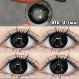 Two Pairs of Large Diameter Black Eye Color Contact Lenses Prescription Myopic Band Diopter Lenses Eye Use Cosmetics Naturally