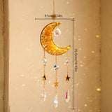 Popxstar  Crystal Sun Catcher Prism Wind Chimes Moon Catchers Rainbow Maker Prism Hanging Decor Wind Bell Garden Decoration Outdoor Gifts