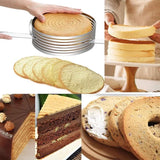 Popxstar 6-12inch Adjustable Stainless Steel Cake Slicer Mold Bakeware Cutter Cake Ring Baking Cake Tools Bread Slicer Layered Baking Tool