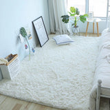 Popxstar White Fluffy Hall Carpet Modern Living Room Bedroom Home Decor Large Mats Thickened Non-Slip Girl Children's Room Pink Furry Rug