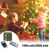 Popxstar shop party pieces 10-20M LED String Lights Fairy Green Wire Outdoor Christmas Light Tree Garland for New Year Street Home Party Wedding Decorion