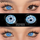 Popxstar  1 Pair Cat Eyes Crazy Lenses Vampire Lenses for Halloween Cosplay Eye Contacts White Lenses Anime Black Colored Lenses