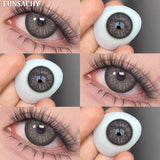Popxstar  2pcs Color Brown Contact Lenses for Eyes Fashion Natural Gray Softlens Eye Makeup Contacts Yearly Cosmetic Color Lens