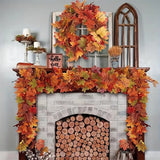 Popxstar 2M Artificial Fall Maple Leaf Garland Fake Plants Autumn Decor Leaves Vine for Thanksgiving Halloween Festivals Wedding Decora