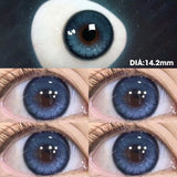 Popxstar Prescription Contact Lenses Myopia Lenses with Diopters Green Pupils Color Contact Lenses for Eyes Blue Lens 1 Pair/2pcs