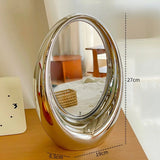 Popxstar  Creativity Flip Double-sided Mirrors Home Desktop Premium Feel Elliptical Mirror Room Decoration Makeup Mirrors Home Decor Gifts