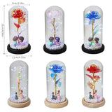 Popxstar  LED Enchanted Galaxy Rose Eternal Beauty And The Beast Rose With Fairy Lights In Dome Christmas Valentine's Day Gifts for Women