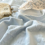 Popxstar  4Pcs Vintage French Romantic Lace Ruffles Carved Velvet Warm Winter Princess Bedding Set Duvet Cover Set Bed Sheet Pillowcases