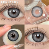 1 Pair Blue Color Contact Lenses Natural Brown Lenses Gray Beautiful Pupils for Eyes Women Cosmetics Eye Contacts Lens