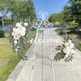 Popxstar  2pcs Wedding Decorative Artificial Flowers, Wedding Arch Flowers, Wedding Welcome Signs and Background Decorative Fake Flowers