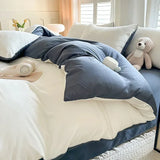 Solid Color Brushed Four Piece Set Home Textile Bedding Three Piece Set Autumn Short Plush Bed Sheets, Duvet Covers, Pillowcases