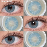 Popxstar  2PCS Natural Brown Gray Lenses for Eyes Blue Lenses Beautiful Pupil Korean Fashion Color Round Lens Yearly Cosmetics