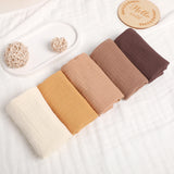 Popxstar 5Pcs Baby Cotton Washcloth Newborn Burp Cloth Square Towels 6-Layer Pure Cotton Soft Absorbent Gauze Cotton Baby Towels