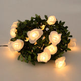 Popxstar 1.5M 3M LED Rose Flower Garland Artificial Flower Plant Leaf Vine Fairy Lights For Wedding Home Garden Decoration Party Supplies