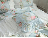 Romantic Rose Decorative Pillow Covers Bed Cushion Cover Garden Sofa Throw Pillows Cover Bedding Pillowcase Ruffle Design