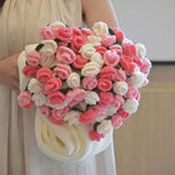 Popxstar  Rose Flower Bouquet Blanket Finished Bouquet Blanket Handmade Bouquet Nap Blanket Sofa Cover Valentine's Day Gift Manta de rosas