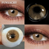 Popxstar  1 Pair Dark Brown Color Contact Lenses for Eyes New Natural Black Lens 14.5mm Big Diameter Eye Contacts Cosmetic Yearly