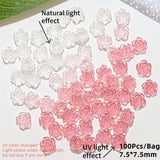 Popxstar 100pcs Clear Crystal Rhinestones Jewelry 3D Love Heart Nail Charm for Nail Art Decoration Clear Resin Valentine's Day Nail Parts