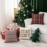 Christmas New Year Ins Style Plaid Pillowcase Festive Sofa Cushion Case Holiday Decorative Pillow Cover Living Room Decor