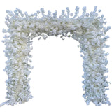 Popxstar White Cherry Blossom Rose Flower Row Runner Wedding Background Arch Deco Floral Arrangement Hanging Flower Row Centerpieces Ball