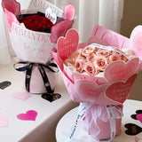 Popxstar 10PCS Love Flower Wrapping Paper Rose Flower Packaging Bag Valentine's Day Gift Flower Shop Floral Packaging Materials