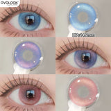 Popxstar  2pcs/pair Beauty Purple Contact Lenses for Eyes Myopia Colored Contact Lenses Natural Blue Lens Fashion Cosplay Pupils