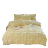 3/4Pcs Bedding Set Solid-Color Minimalist Bubble Gossamer Bed Linen With Ruffles Double Bed Beddings Sets Full Four-Season