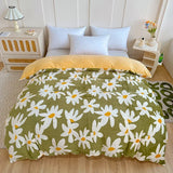 Popxstar  Milk Velvet Floral Duvet Cover, Ultra-Soft Cozy Warm Winter Reversible Plush Comforter Cover, 1 PC Botanical Flower Quilt Cover