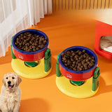 Popxstar  Suction Cup Pet Bowl Adjustable Cat Dog Protection Cervical Spine Water Bowl Slanted Mouth High Foot Food Container Anti Knock