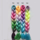 Popxstar Tinsel Jumbo Braiding Hair 4 Tones Ombre Braids Colored Braiding Hair Mix Hair Tinsel  24 inch Festival Rave Hair For Girls Kids