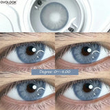 Popxstar 1 Pair Blue&Green Lenses Colored Eyeglass Lenses Bright Beauty Pupils Eye Color Lenses Myopia With Diopter Fashion Lens