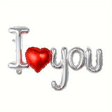 Popxstar 1pc Conjoined Letters I Love You Foil Balloon Romantic Inflatable Decor for Mother's Day,Birthday,Wedding,Anniversary Party