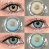 Popxstar  1 Pair New Color Contact Lenses for Eye Beautiful Pupil Fashion Blue Soft Lenses Gray Natural Contacts Yearly Cosmetics