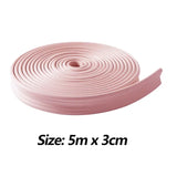 Popxstar  5 Meter Self-Adhesive Skirting Wall Border Floor Decorative Line Baseboard Flooring Wall Decor NBR Molding Line 3D Wall Sticker